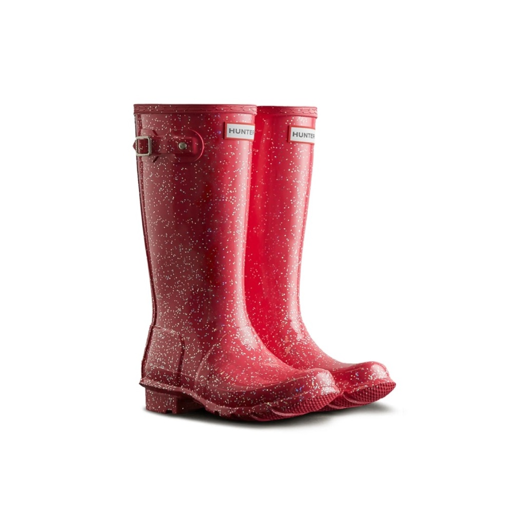 EUC Hunter girls original glitter rain boots